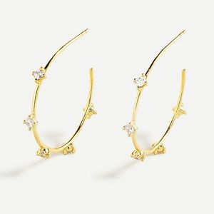 J.Crew Demi-fine 14k gold-plated sparkle dot hoop earrings